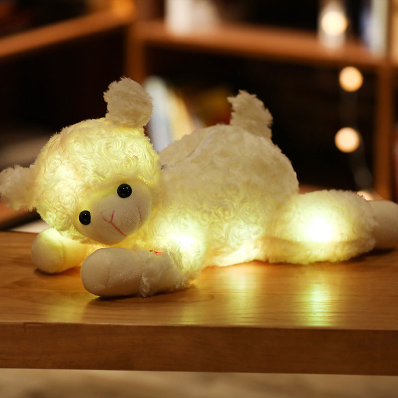 La almohada de la muñeca del oso de peluche con luz LED ilumina el juguete de peluche