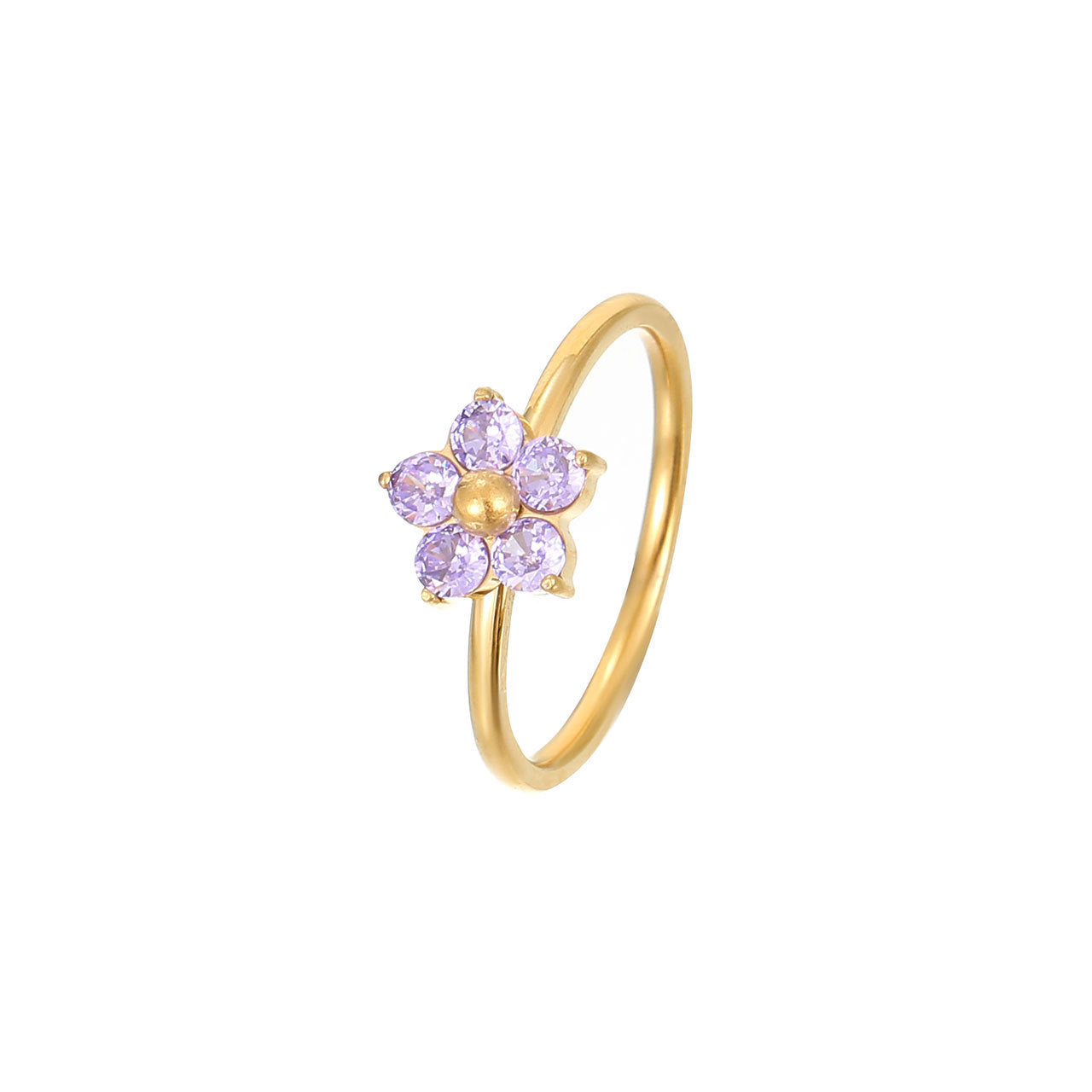 Bague Artsy de personnalité de style froid de fleur simple