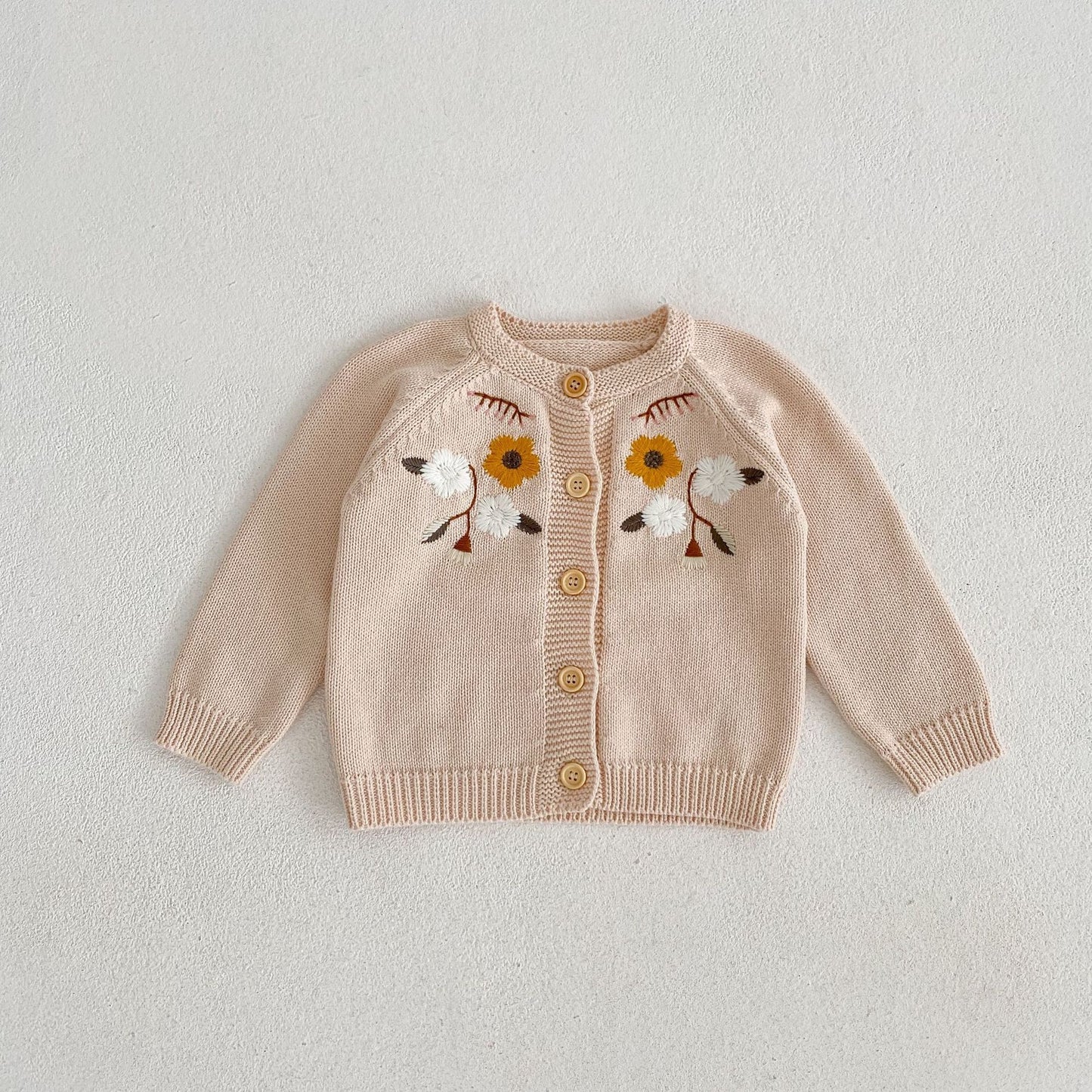 Manteau tricoté brodé pour bébés et enfants