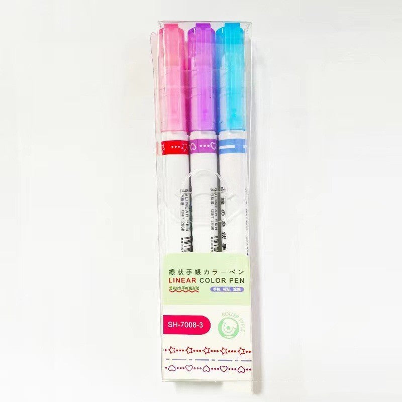 Net célébrité stylo courbe créatif rouleau contour stylo étudiant main Ledger ligne pinceau