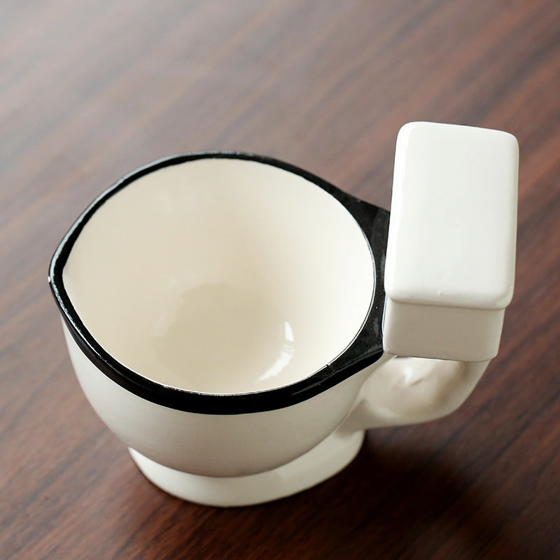 Tasse de toilette créative tasses à café en céramique avec poignée tasse à thé cadeau Gag drôle