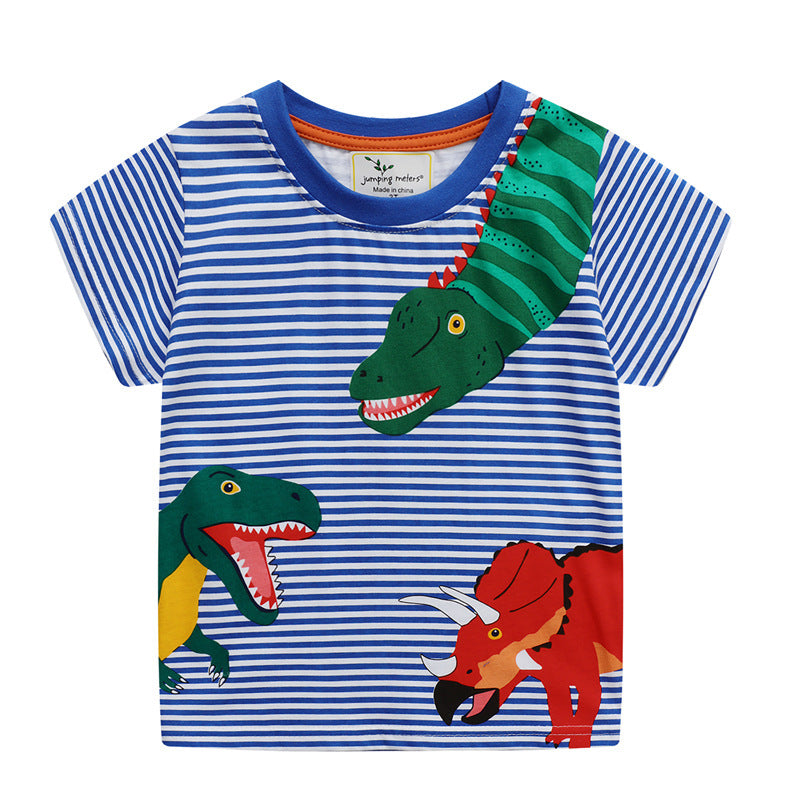 T-shirt dinosaure pour enfants garçons manches courtes dessin animé enfants