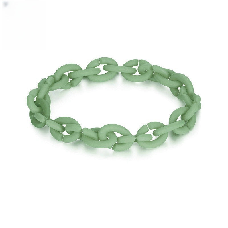 Pulsera de adorno de rompecabezas Simple, accesorios de pulsera Diy con costura acrílica de silicona multicolor