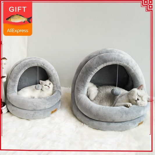 Lits de maison pour chat de haute qualité, chatons, animaux de compagnie, tapis de canapé, lit confortable, jouet pour chien, petit chenil, grotte, nid de couchage, produits d'intérieur