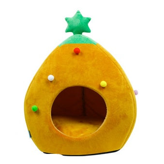Árbol de Navidad Cama para mascotas Invierno Cálido Nido para mascotas Casa para gatos Suministros para mascotas perros