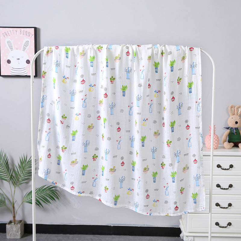 Serviette de bain en gaze double couche 110*120, serviette pour bébé