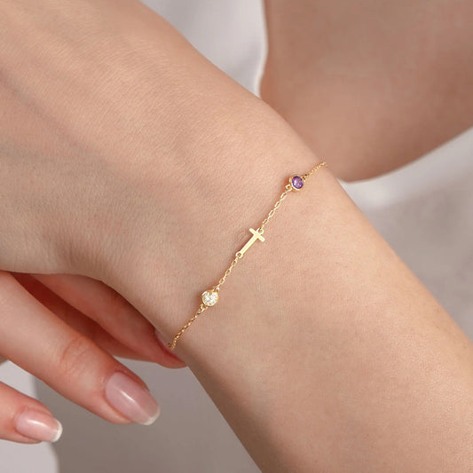 Bracelet Diamant d'Eau Acier Titane Femme 26 Lettres Anglaises