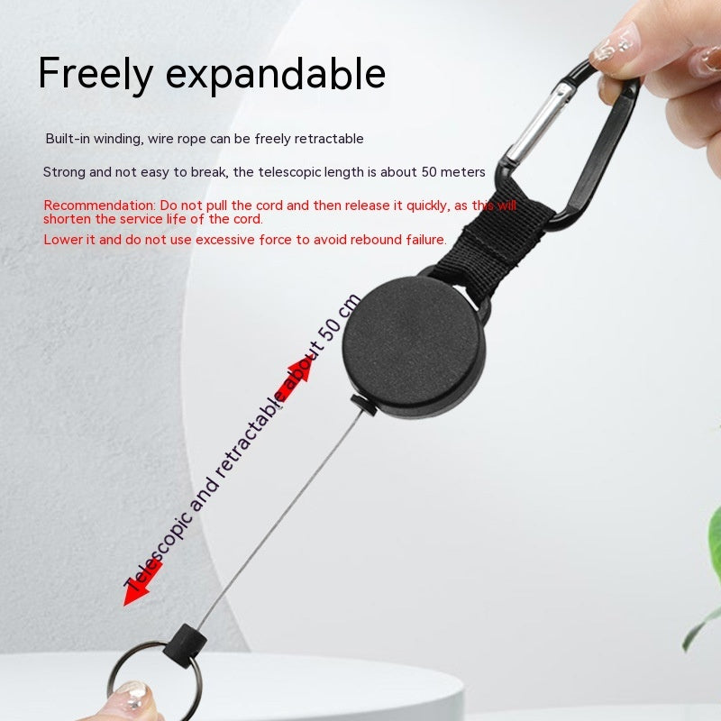 Porte-clés antivol rétractable à haute élasticité