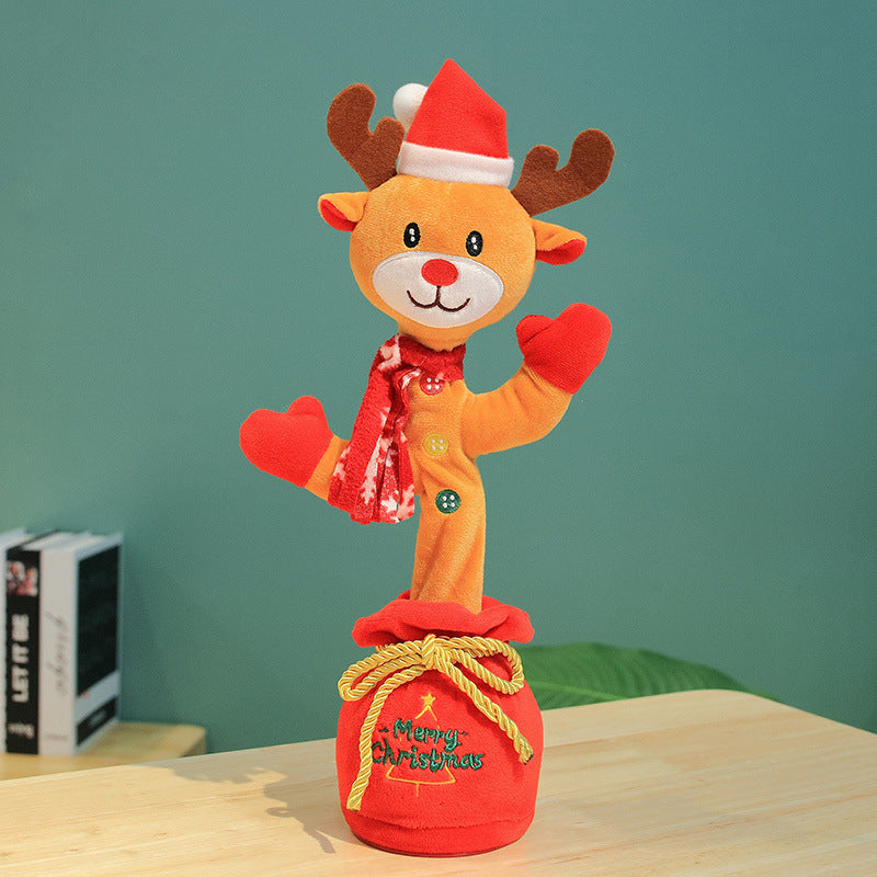 Jouets de noël dansants, arbre amusant, répétition parlant, jouets électroniques en peluche, peut chanter, enregistrement, éclaircir, éducation précoce, cadeau amusant de noël