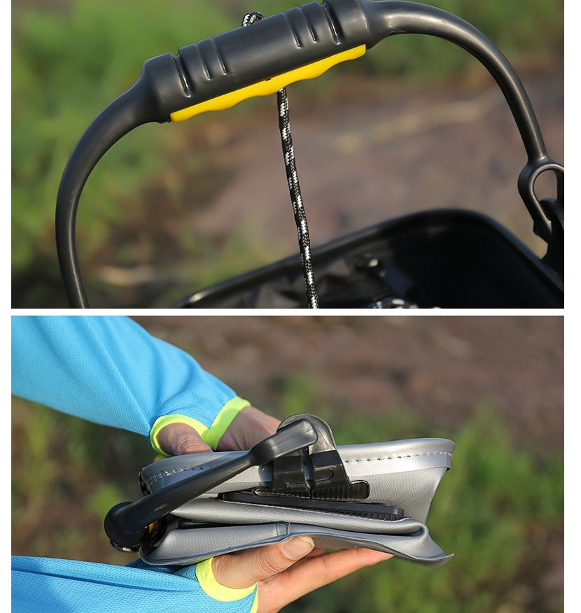 Cubo de pesca con cuerda, cubo para pescado grueso eva, caja plegable para peces vivos, barril de pesca pequeño, equipo de pesca 