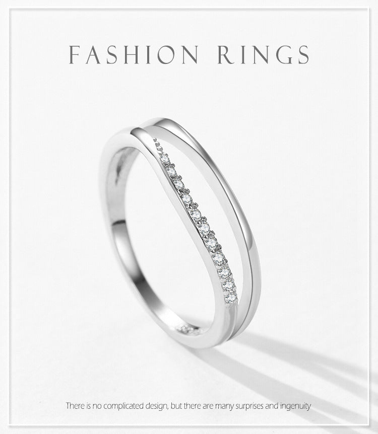 Women's Simple Double-layer Design S925 Sterling Silver Ring