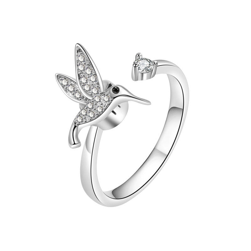 Women's Fashion Hummingbird Spinning Ring