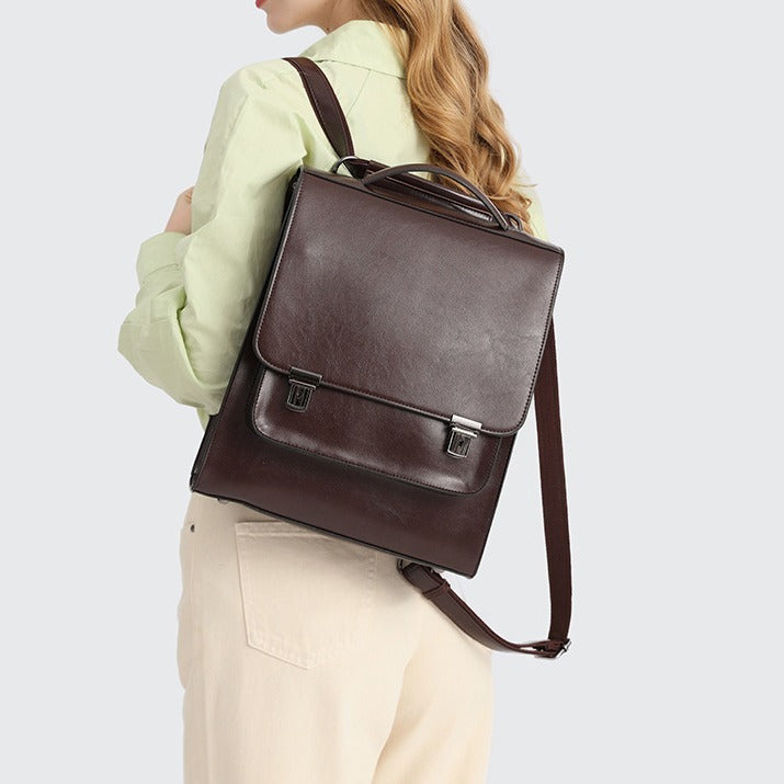 Mochila informal a juego estilo universitario retro elegante y versátil