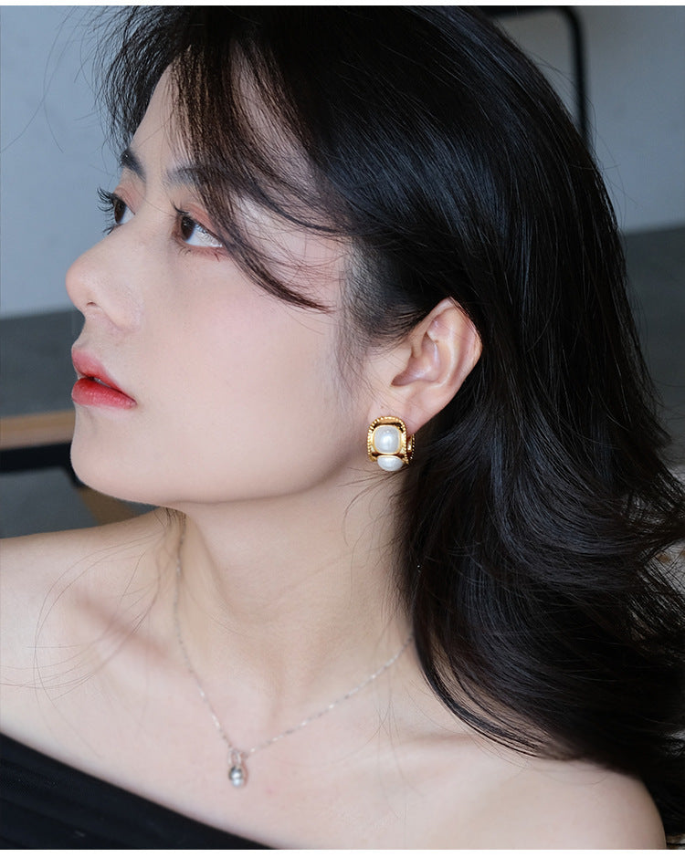 Boucles d'oreilles en forme de C de Style français pour femmes, Design perle
