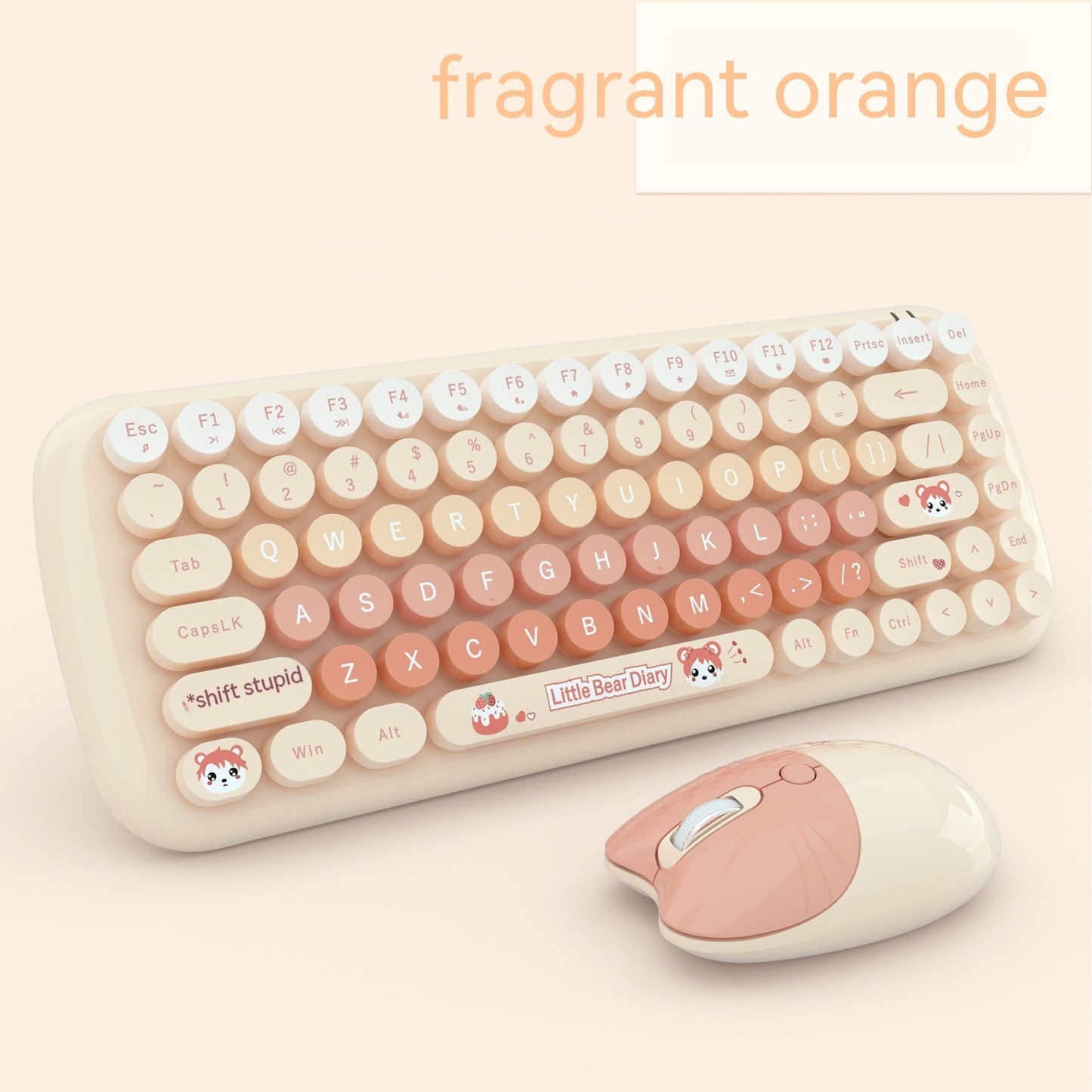 Ensemble clavier et souris sans fil rose mini dessin animé mignon