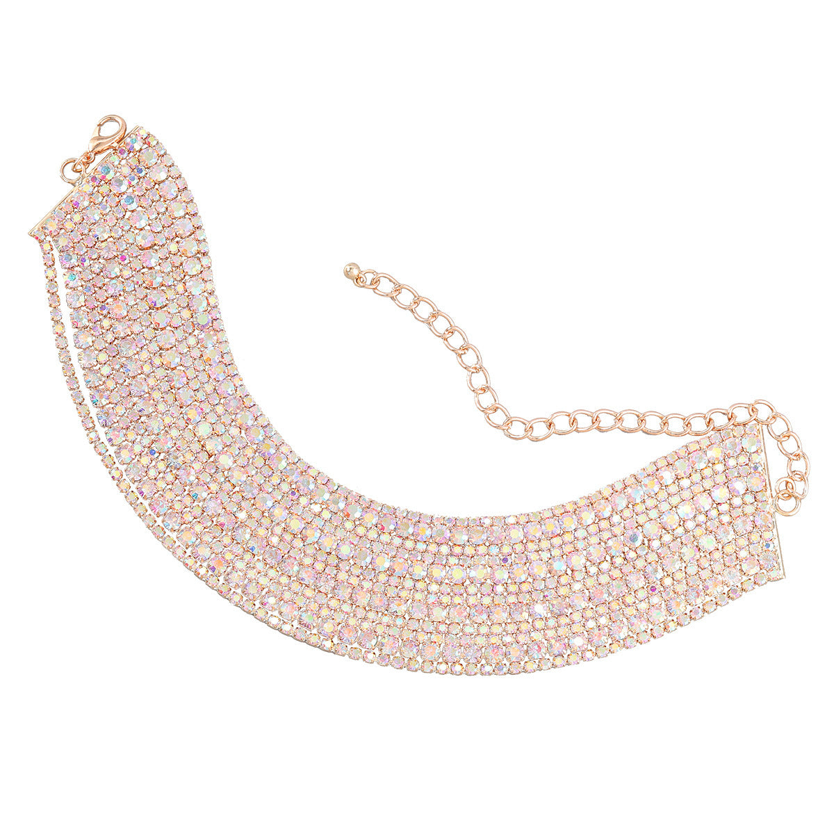Bracelet en alliage de diamants multicouches exagéré européen et américain