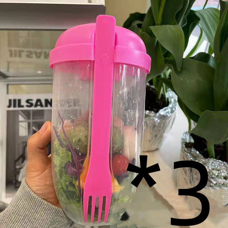 La tasse à salade de style Ins avec fourchette et couvercle est portable