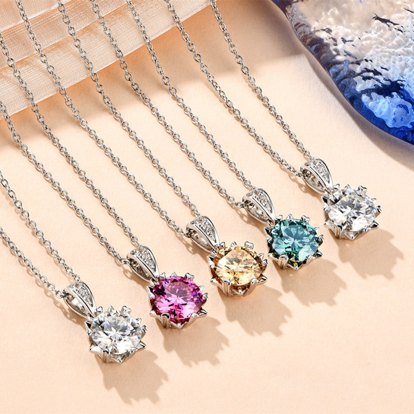 Collier flocon de neige Moissanite en argent Sterling 2 carats, Design d'intérêt spécial, à la mode, polyvalent
