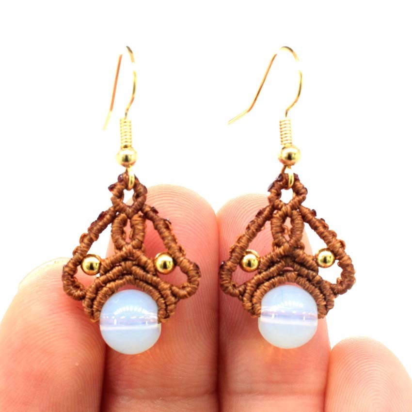 Ethnic Style Wax Line Hand-woven Earrings