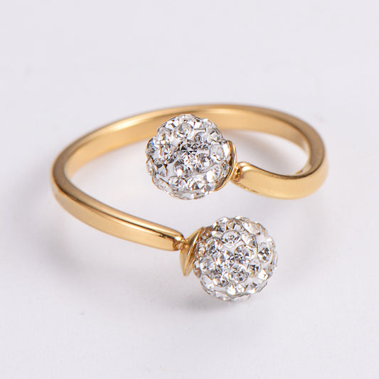 Anillo de oro de 18 quilates con galvanoplastia de acero inoxidable tipo hortensia ahuecado irregular