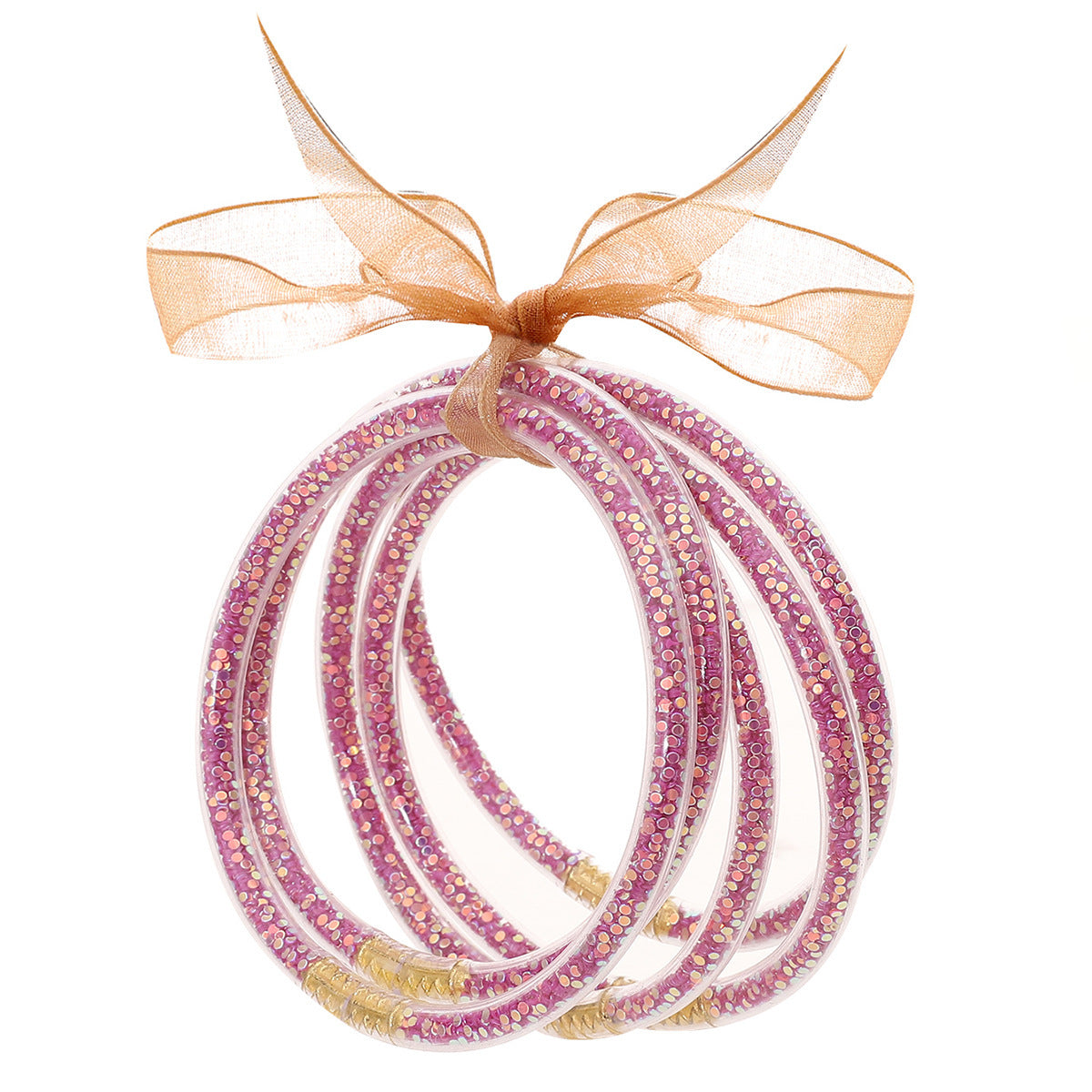 Tube en plastique particules de poudre d'or paillettes cinq bracelets