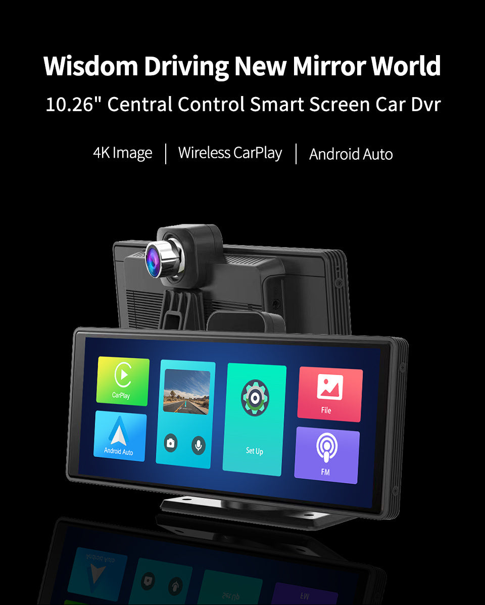 Écran intelligent avant et arrière, double enregistrement, 1080P, Streaming multimédia, Projection de téléphone portable, enregistreur Carplay
