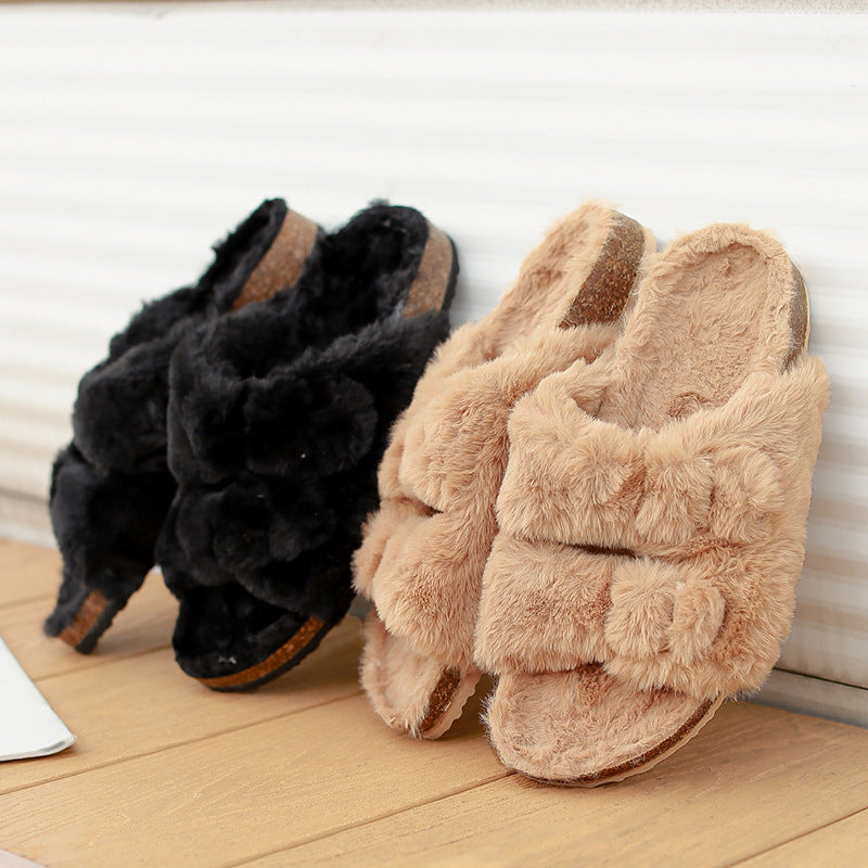 Zapatillas de algodón cálidas para invierno para mujer