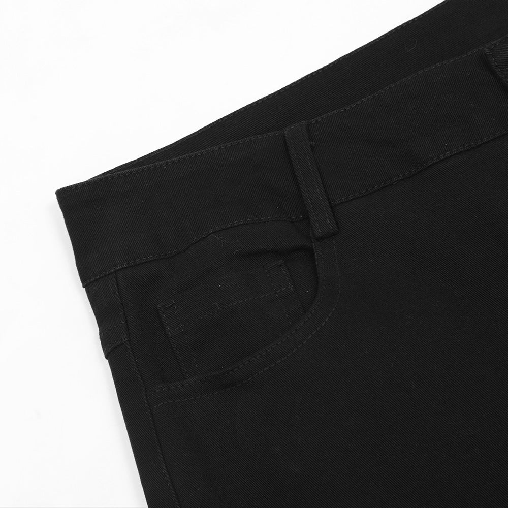 Solid Color Simple Bootcut Casual Trousers For Men