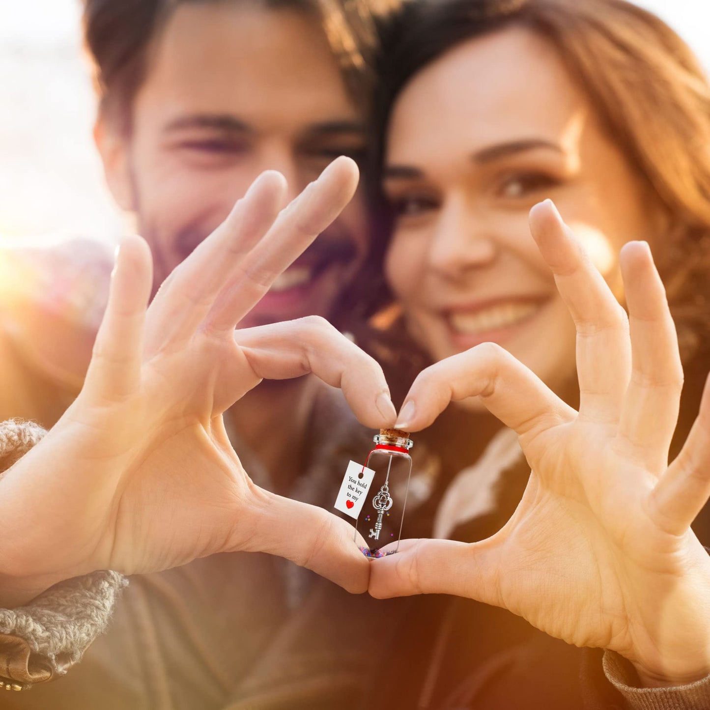 Pendentif d'amour en forme de bouteille de souhaits pour la Saint-Valentin