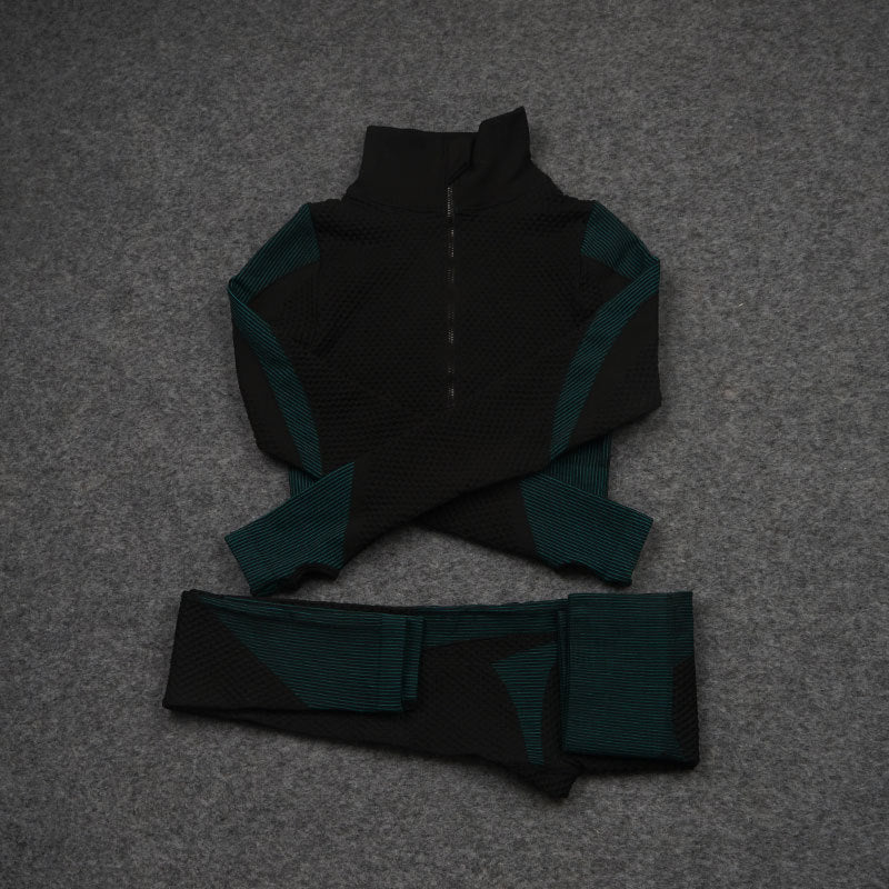 Costume de yoga de sport de pantalon de fitness extensible trois pièces