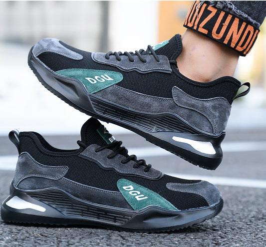 Zapatos de seguridad para hombre con punta de acero antigolpes y antiperforación