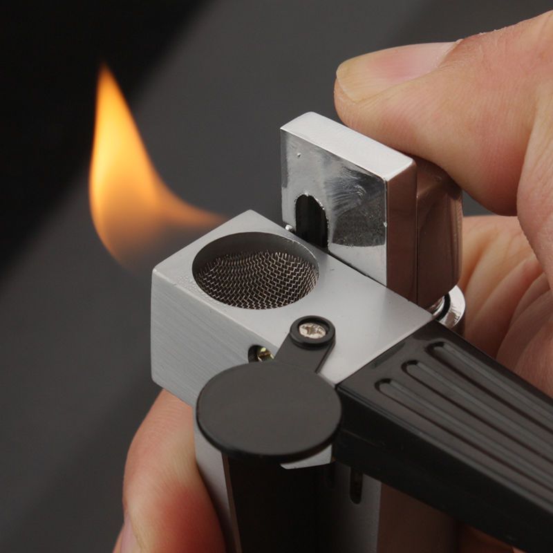 Encendedor Briquet à pipe créatif pliable en métal, combinaison de tuyaux, briquet à pipe pliable portable, gadget pour fumer pour hommes