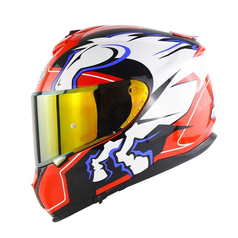 Casque intégral de moto, casque de moto à Double lentille, couverture complète