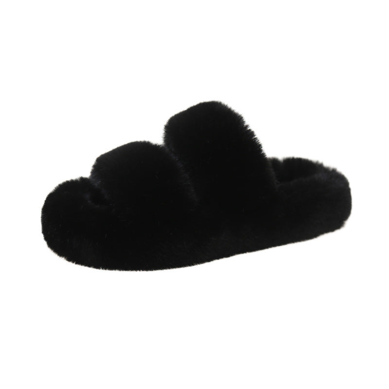 Pantoufles moelleuses à barres parallèles à fond épais