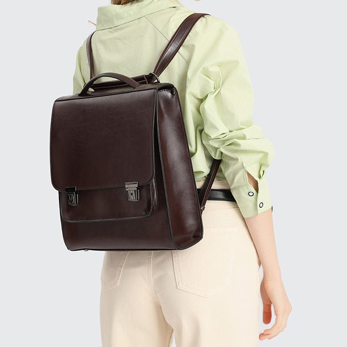 Mochila informal a juego estilo universitario retro elegante y versátil