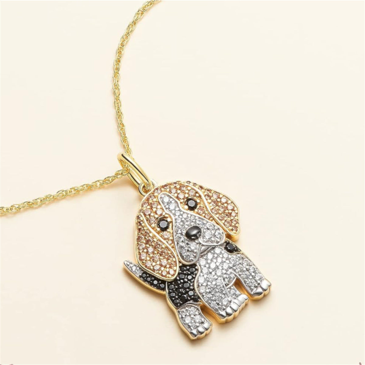 Cute Beagle Dogs Pendant Necklace Exquisite Cartoon Puppy Necklace
