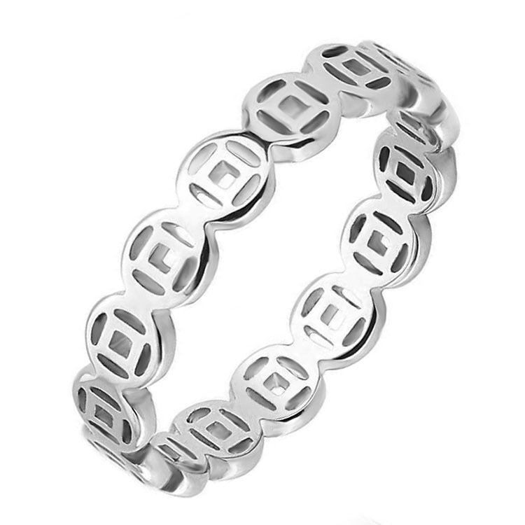Bague porte-bonheur en acier inoxydable