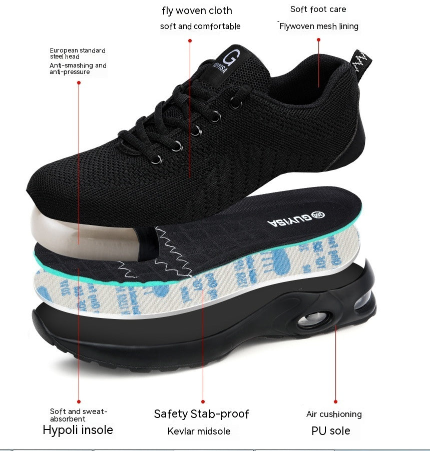 Baotou en acier anti-écrasement et coup de couteau comme des chaussures de sport tissées volantes
