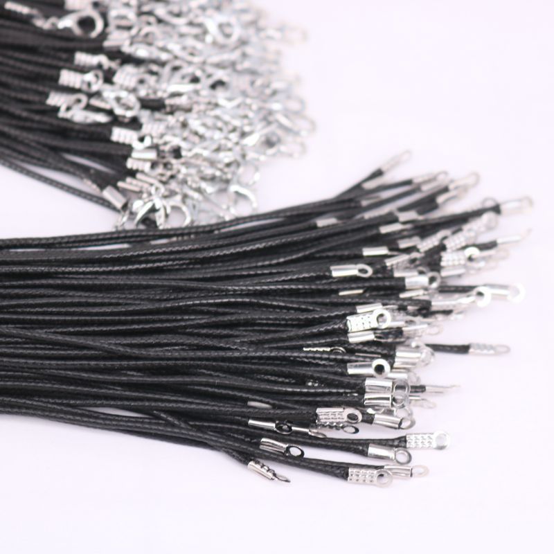 Corde de suspension en corde de cire tissée noire sans chaîne de queue