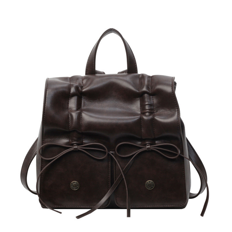 Bolso de mano para ir al trabajo, versátil, de gran capacidad, bonito, de cuero suave, con lazo, moda Popular de primavera