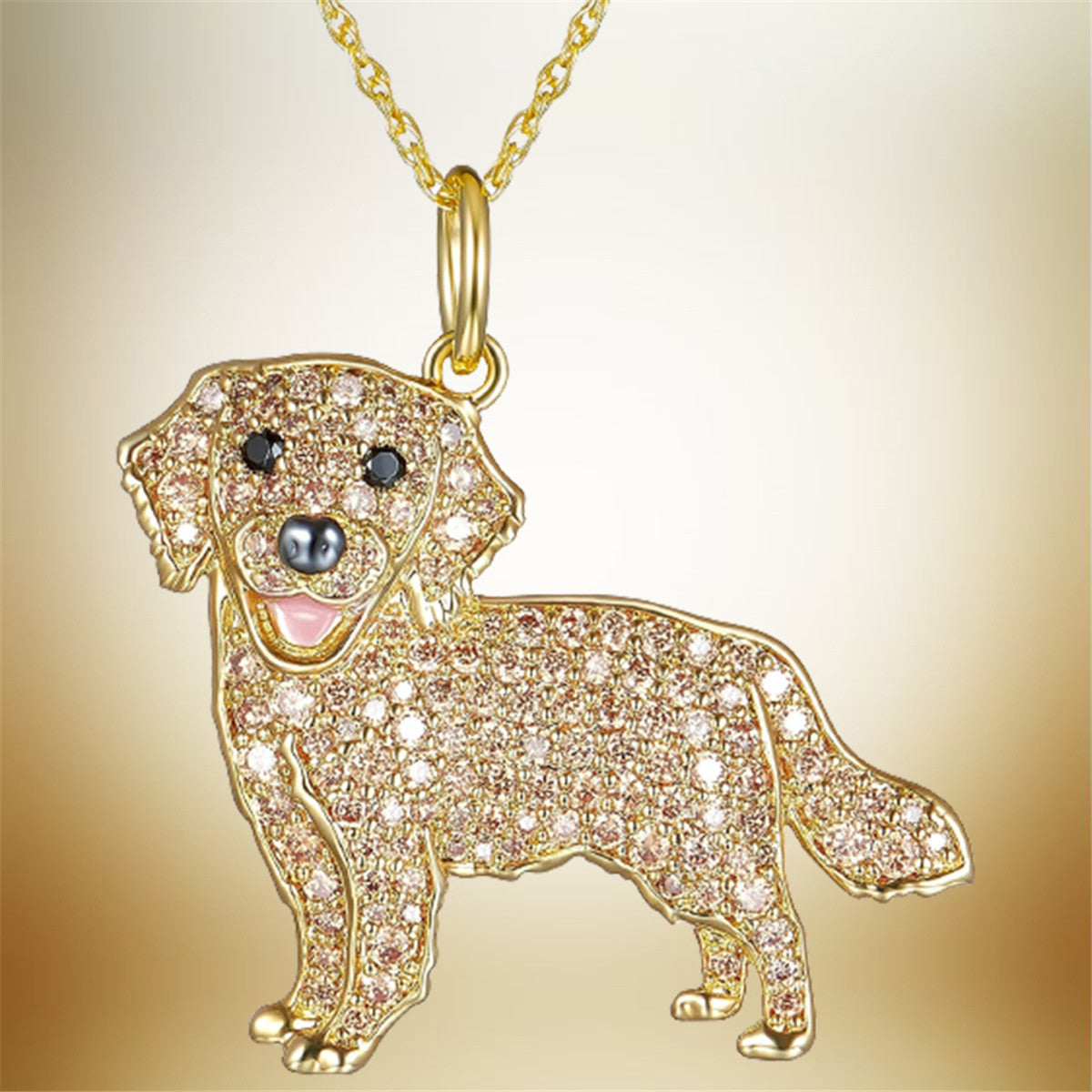 Collier pendentif mignon en forme de Golden Retriever