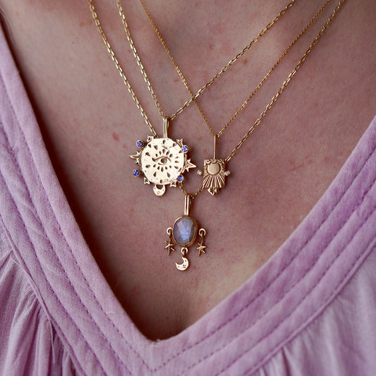 Collier de Zircon incrusté d'acier et de titane pour femmes