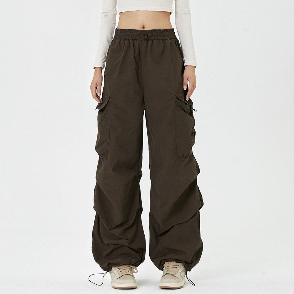 Men's Loose Design Pleated Drawstring Ankle-tied Trousers