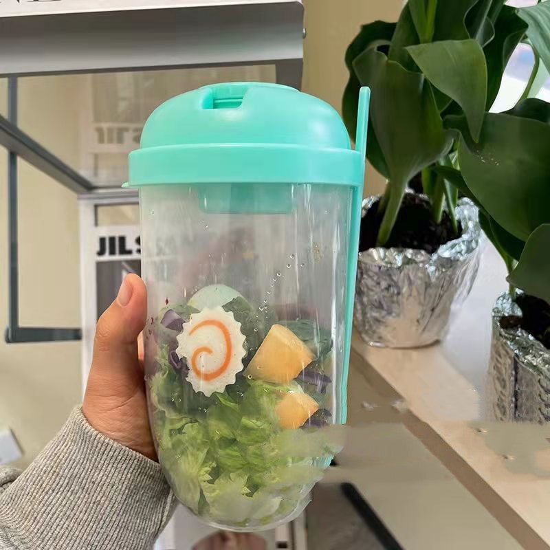 La tasse à salade de style Ins avec fourchette et couvercle est portable