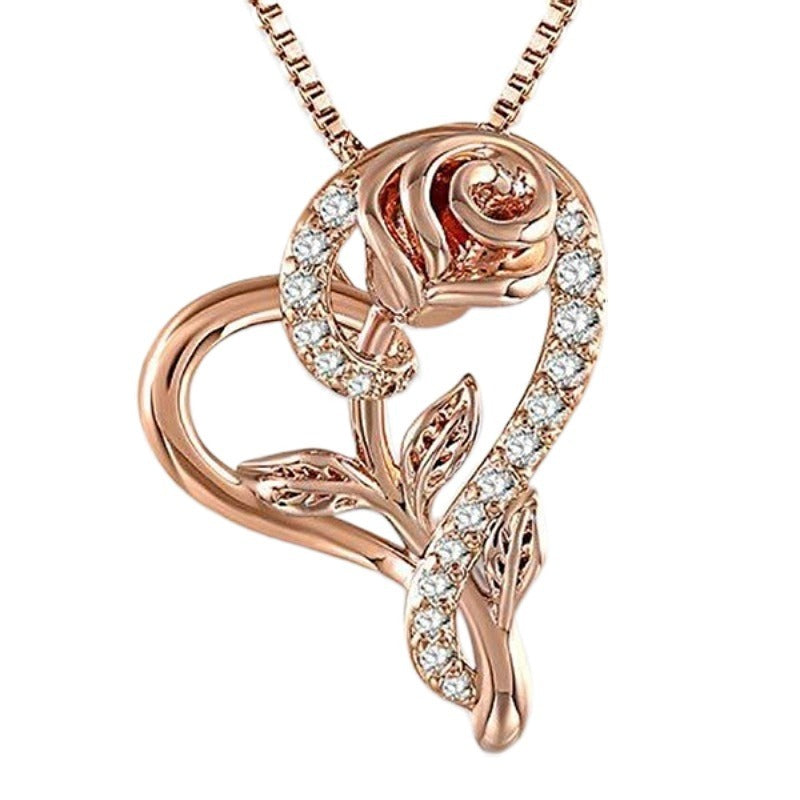 Collar Love Rose con incrustaciones de diamantes
