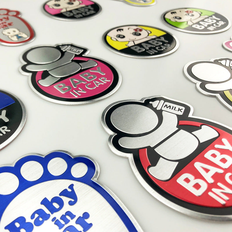 BABY IN CAR BABY Pregnant Women Warning Metal Aluminum Sheet CAR Decoration Sticker