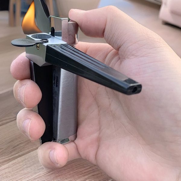 Encendedor Briquet à pipe créatif pliable en métal, combinaison de tuyaux, briquet à pipe pliable portable, gadget pour fumer pour hommes