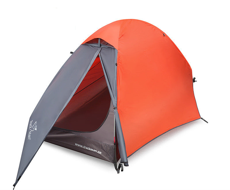 Tienda de campaña con poste de aluminio para una sola persona, doble capa, a prueba de lluvia, resistente al viento, ligera, portátil, de apertura rápida, profesional