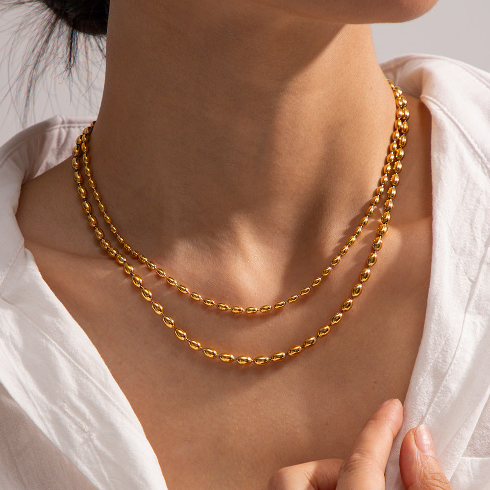 Collar de doble capa de acero inoxidable