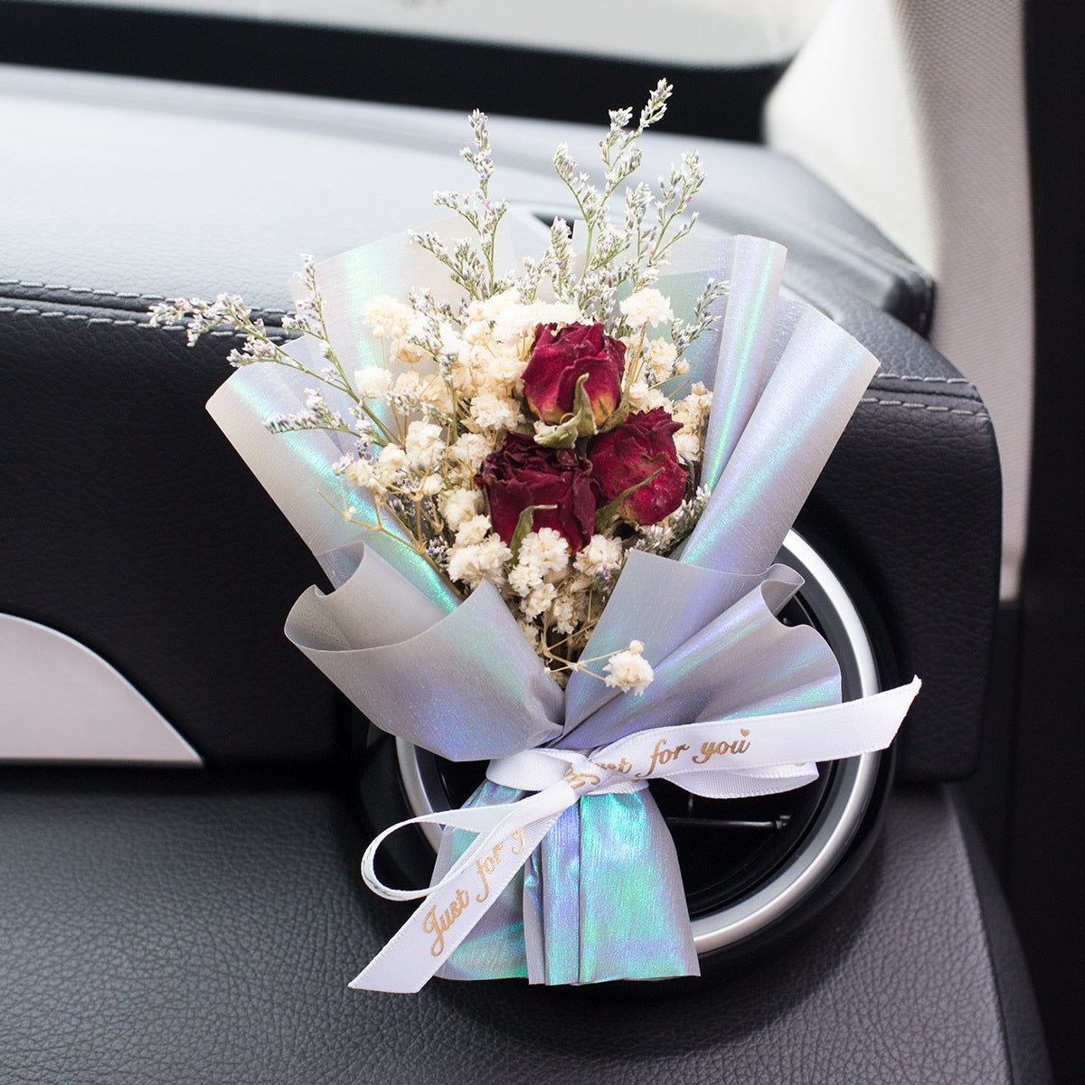 Parfum de ventilation d'aromathérapie pour voiture, Bouquet séché éternel créatif fait à la main, ornement de roses